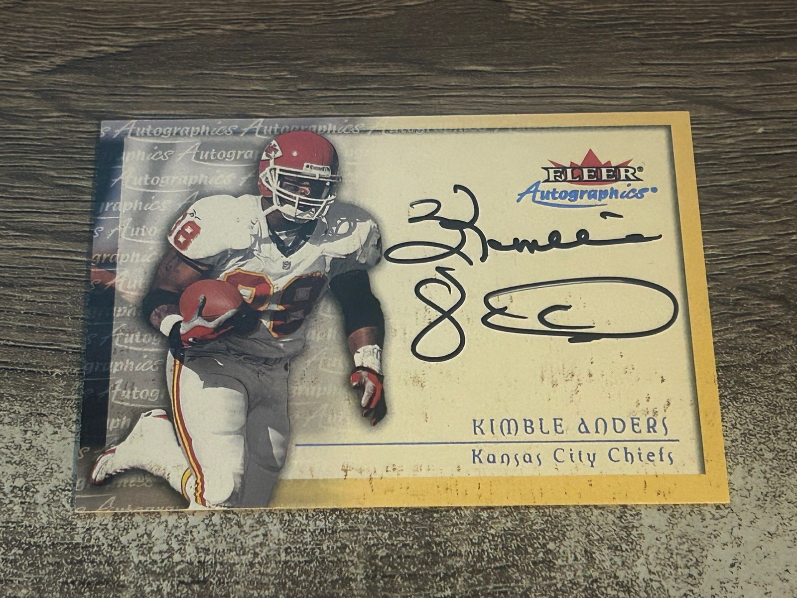 Kimble Anders 2000 Fleer Tradition AUTOGRAPHICS Chief Auto ON-CARD *Please Read*