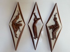 Vintage Burwood Products Co. MidCentury Modern Jazz Band Wall Plaques ? Set of 3