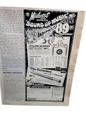 1971 Cyclone Headers Midwest Auto Specialties Thrush Exhaust Print Ad