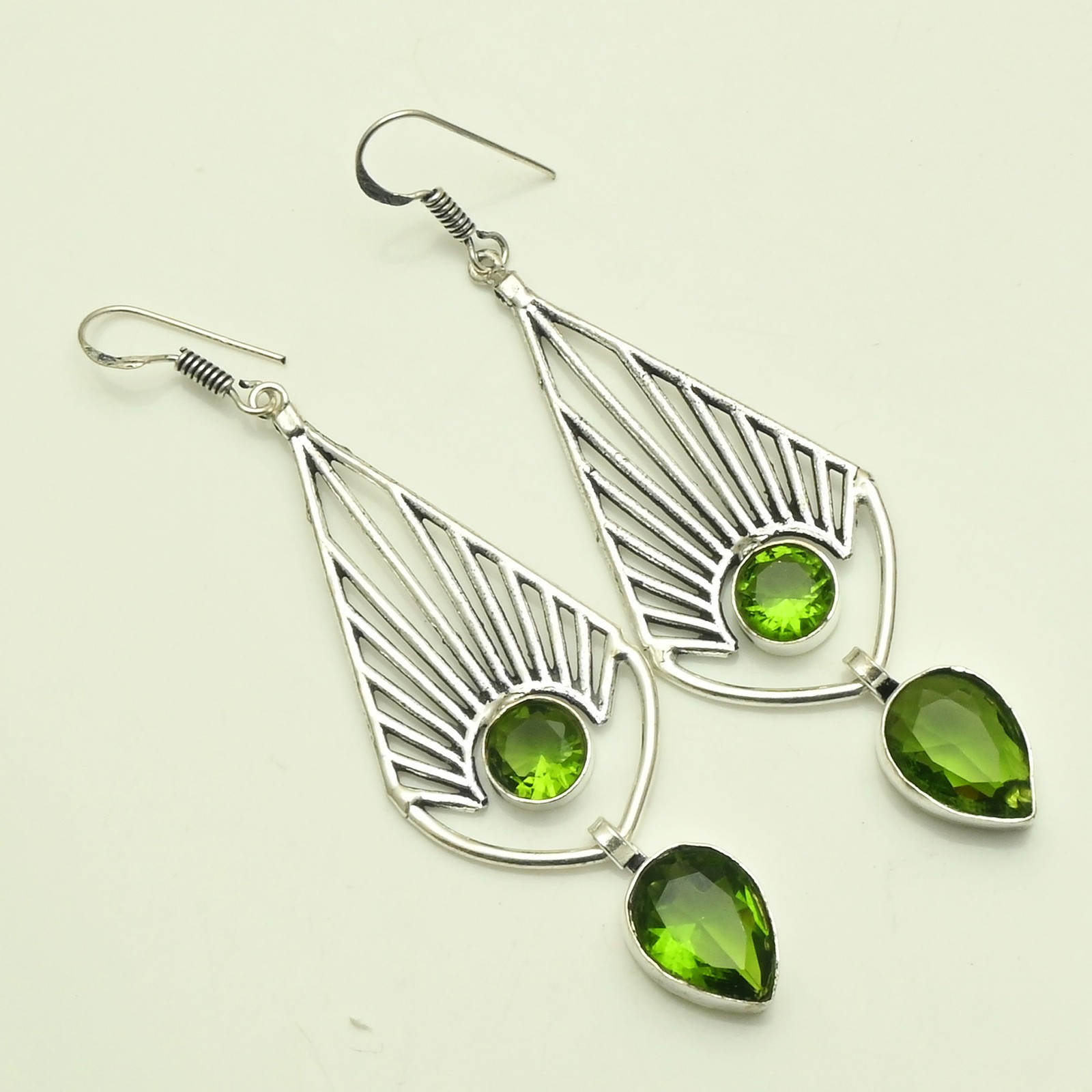 Peridot Gemstone Handmade Drop Dangle Earrings Jewelry For Women 3