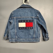 Vintage Tommy Hilfiger denim jacket iconic big flag logo 2T 100 cotton