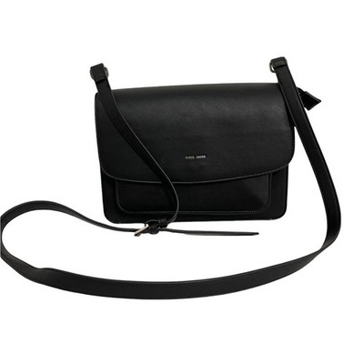PIXIE MOOD Purse Bag Zoe Black Crossbody Vegan Faux Leather Silver Detail