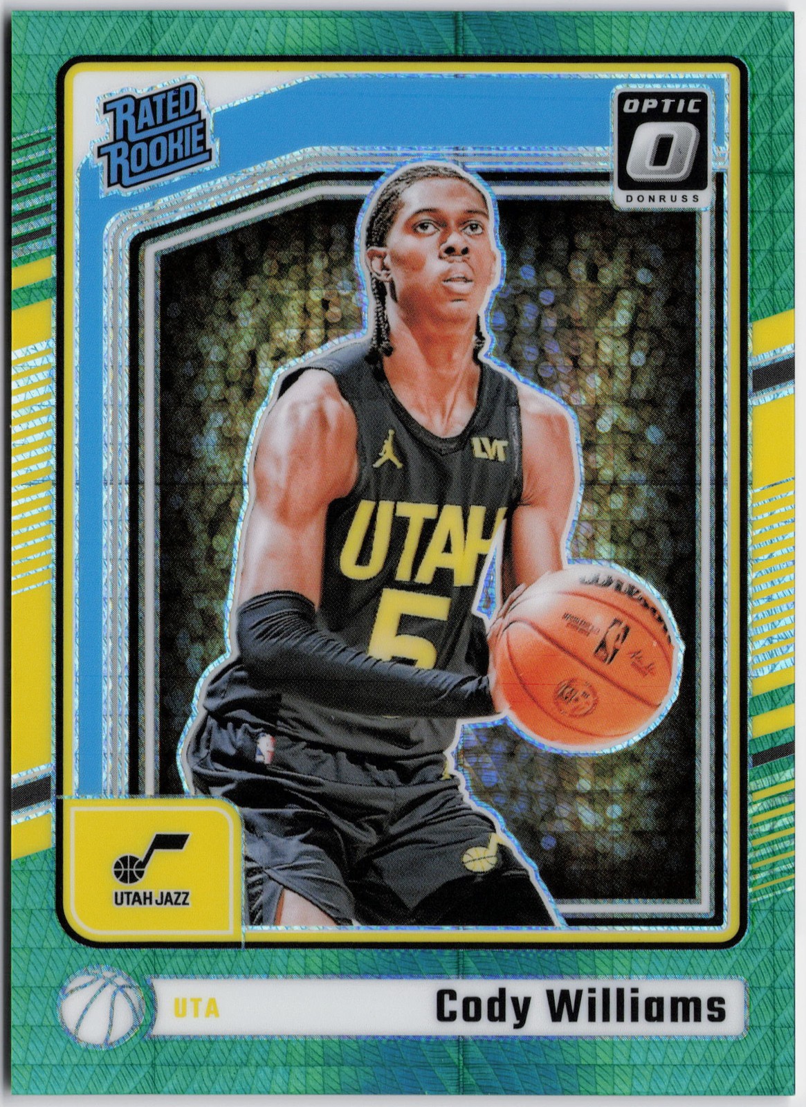 2024-25 Donruss Optic #298 Cody Williams Hyper Green #/249 RC Rookie