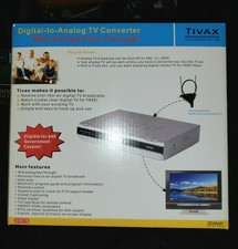TIVAX Digital to Analog TV Converter with Analog Passthrough Model STB-T8