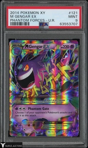 2014 Pokemon XY #121 Mega M Gengar EX Phantom Forces Ultra Rare Card PSA 9 MINT