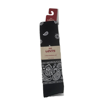 NEW OLD STOCK 2016 Levi's Mens 100% Cotton Bandana Headband Scarf Black/White