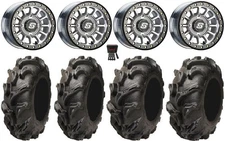 Sedona Sano Beadlock 14" Wheels Ct 27" Mega Mayhem Tires Polaris Ranger XP 9/1K