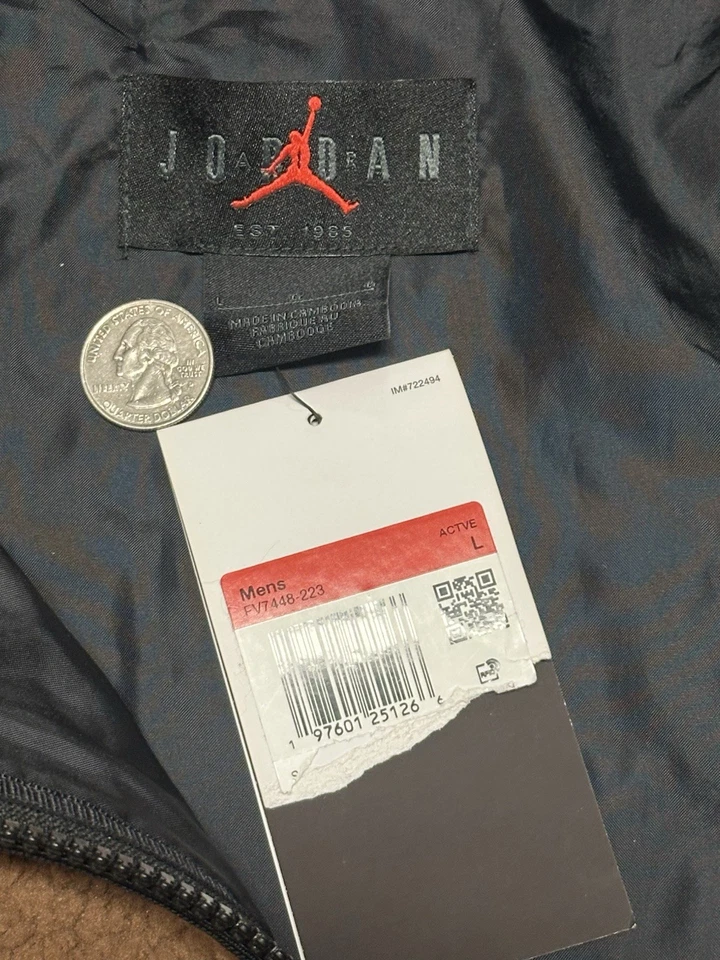 🔥Nuevo con etiquetas Chaqueta polar Nike Jordan Sherpa - Marrón/Negro Talla L, FV7448-223 Foto 4 de 4