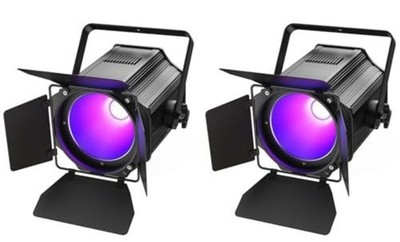 1 Pair 200W Stage Par Light Spotlights  BarnDoors RGBWA UV 6in1 COB Par Light...