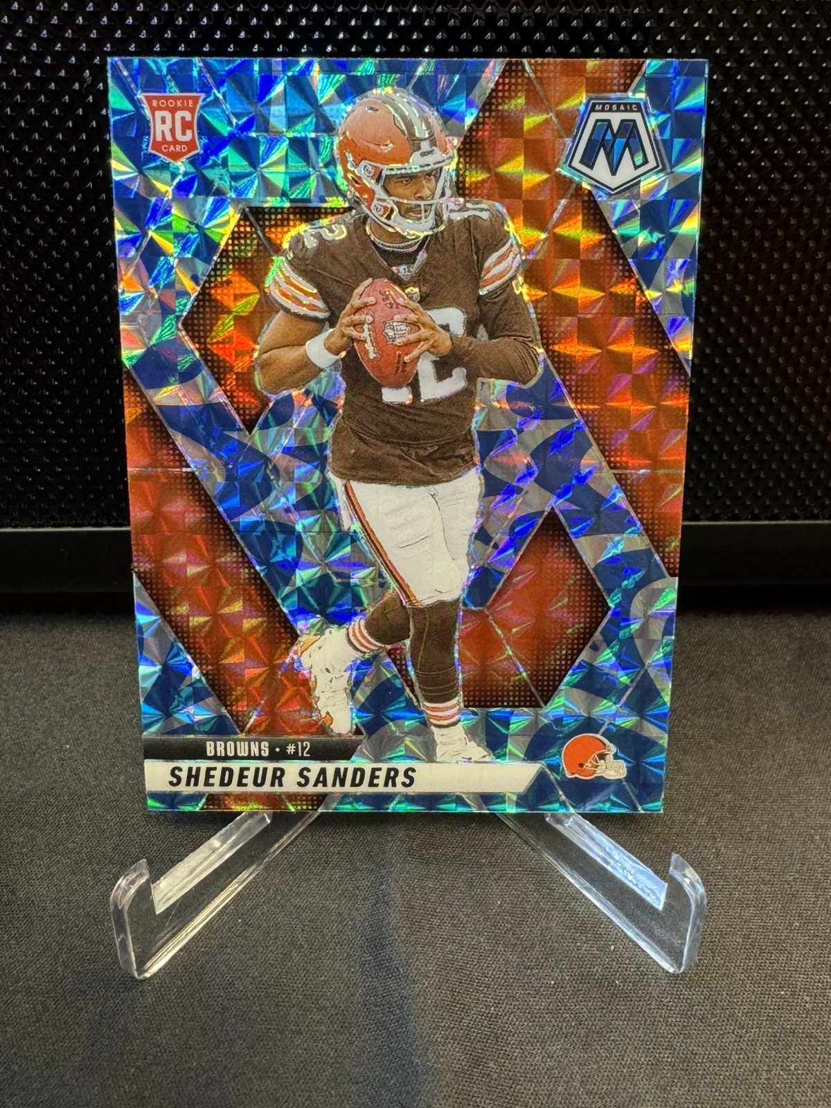 2025 Panini Mosaic #302 Shedeur Sanders Reactive Blue - Browns RC QB 🏈🔵