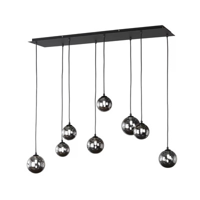 Fischer & Honsel LED-Hängeleuchte Bala Hängeleuchte Lampe 8-flammig G9 Rauchglas