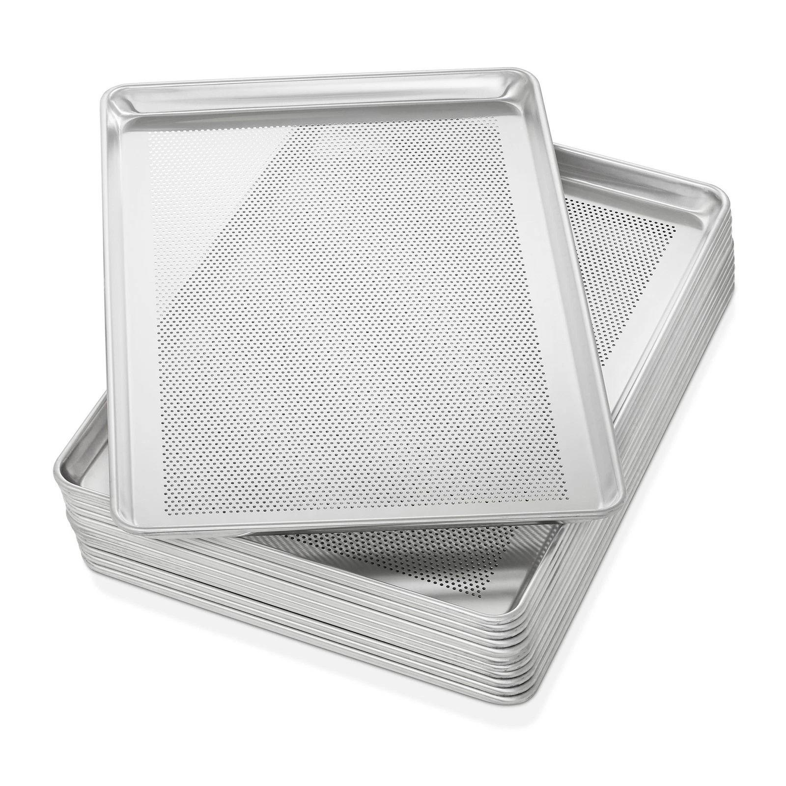 18"x26" Commercial Grade Perforated Aluminum Baking Full Sheet Pans, 12 Pans
