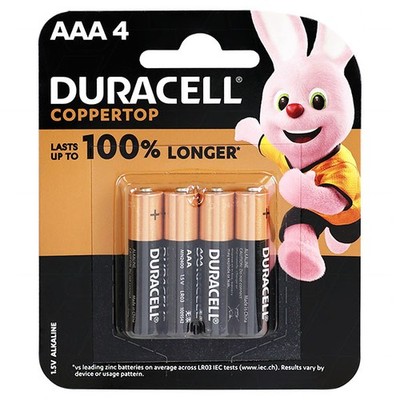 Duracell MN2400B4 Duracell Coppertop Alkaline AAA, LR03 size Battery