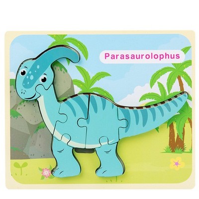 Holz Cartoon Dinosaurier 3D Puzzle | Frühes Lernen Pädagogisch Montessori