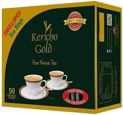 Kericho Gold Pure Kenya Tea 50 Teabags By A & I Boston Teas
