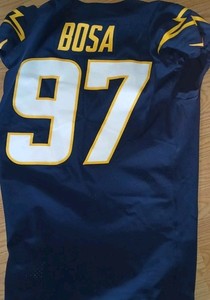 Rare 2022 Joey Bosa Game Used Los Angeles Chargers Game Worn Used Navy Jersey