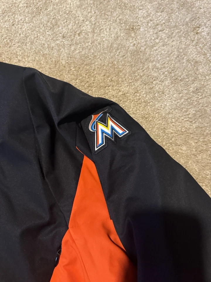 Miami Marlins Majestic Fleece Therma Base Jacket Full Zip Mens Size XL Black MLB - Image 3 of 4