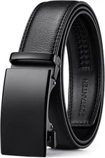 Mens Belt Leather Ratchet Belt For Men Dress and Casual with Adjustable Buckle, 