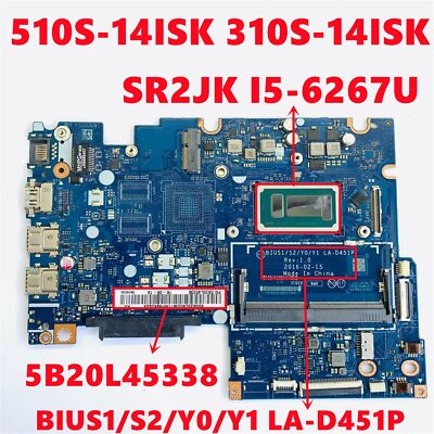 Motherboard For Lenovo Ideapad 510S-14ISK 310S-14ISK LA-D451P W/ i3/I5/i7 CPU