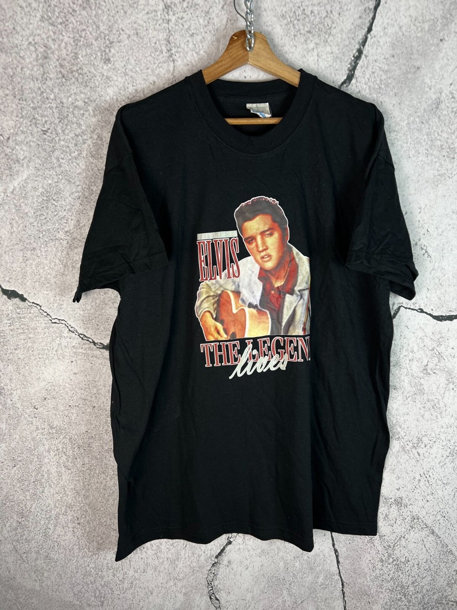 ミュージシャン Elvis Presley 90s FUN TEES made in USA Vintage 90s Elvis Presley Music Graphic T-Shirt Black Size