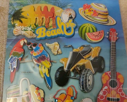 """Pegatinas Pegatinas""~Libro de recortes 3-D~Playa-Tropical~ NUEVAS - Imagen 3 de 4