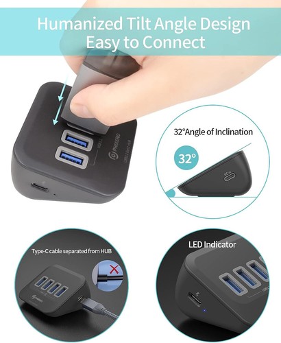 PHIXERO USB 3.2 Hub 4 Ports Docking Station Type C Splitter Adapter Multi Ports - Picture 5 of 26