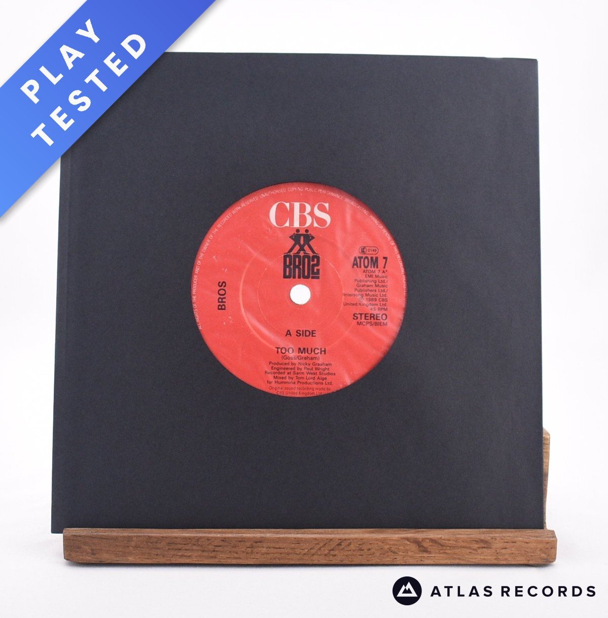 Bros - Too Much - 7"" Vinyl Record - EX
