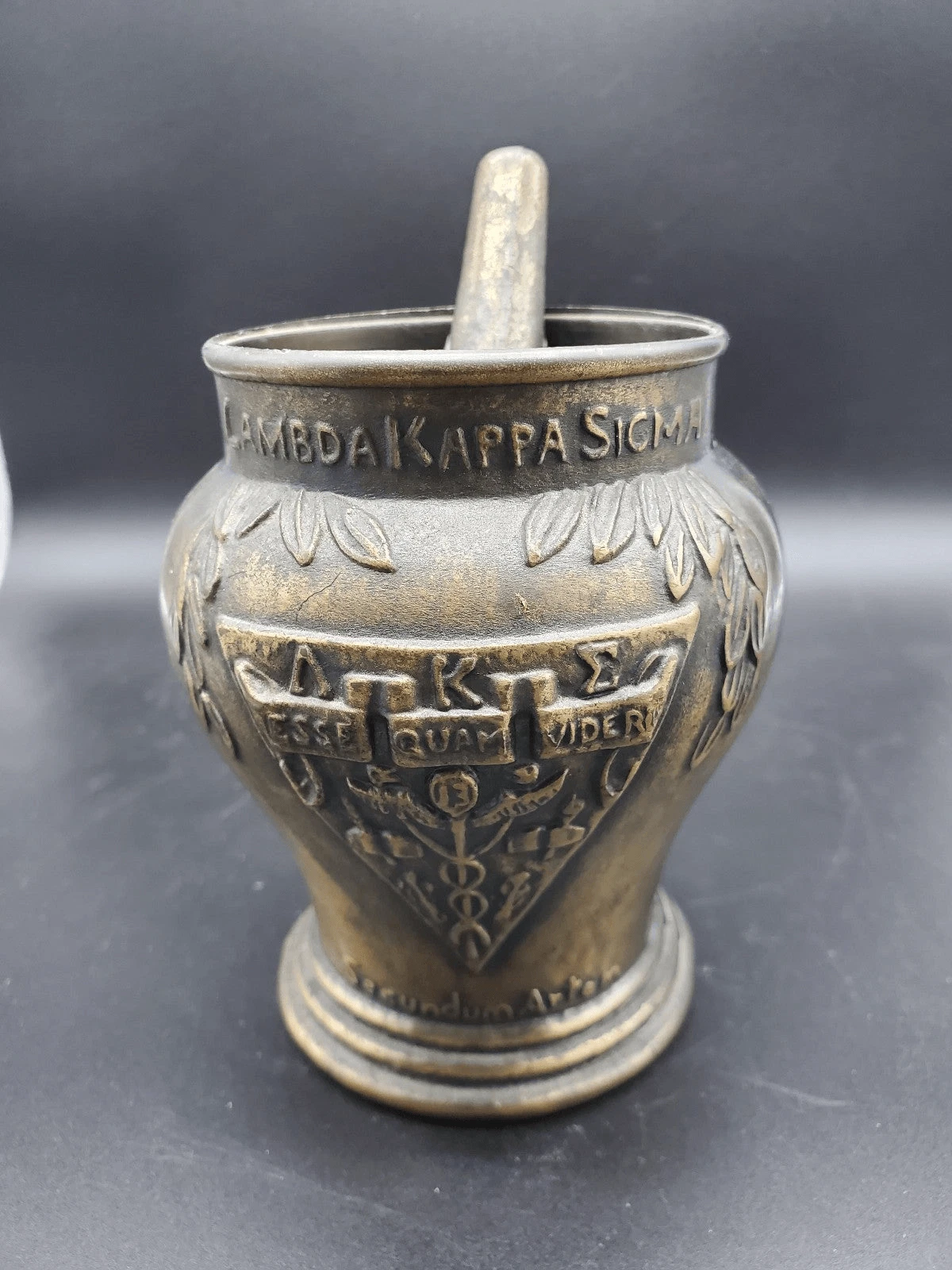 Vintage Lambda Kappa Sigma Mortar And Pestle Schering 1989