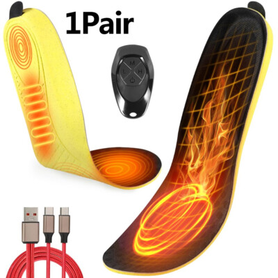 Cuttable Electric Heated Insoles USB Feet Heater Foot Pads Winter Warmer Insole