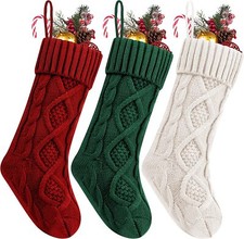 Christmas Stockings 18" Knitted Stocking Gifts  Decorations for Xmas tree gift