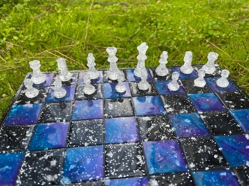 Customize Chessboard w\ Colourful Chessboard - Resin Chess Set - Handmade Chess - Picture 6 of 7