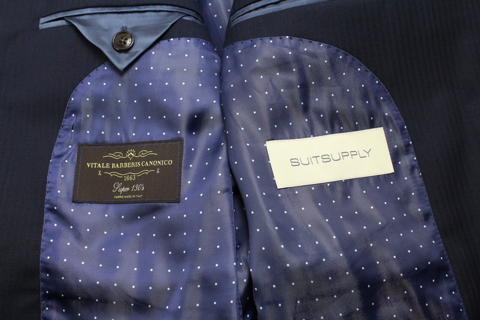Costume Homme Suitsupply La Spalla Brescia Bleu Laine - Taille UK 38/32 - Occasion