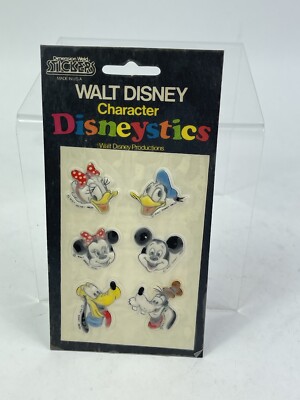 VINTAGE DISNEY MICKEY & MINNIE Donald PUFFY STICKERS DISNEYSTICS Dimension Weld