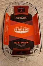 Baked by Fire King 9 x 13 inch 3 Quart Baking Dish New