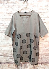 NWOT Zara Gray Shirt Dress w/Circle Decals & Front Pockets Size M