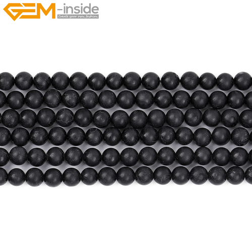 Natural Gemstone Frost Matte Black Tourmaline Loose Beads For Jewelry Making 15" - Picture 20 of 43