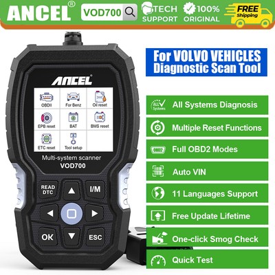 ANCEL VOD700 OBD2 Scanner All System Car Diagnostic Scan Tool For Volvo TPMS DPF