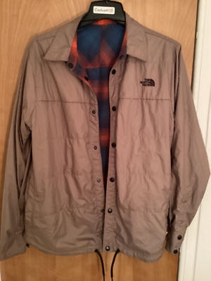 The North Face Jacket Mens M Tan Blue Orange Plaid Quilted The North Face Jacket Mens M Tan Blue Orange Plaid Quilted