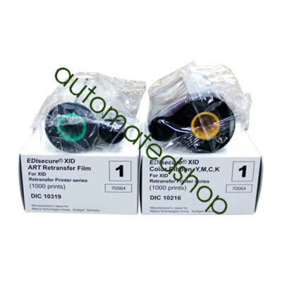 NEW EDIsecure DIC10216 + DIC10319 YMCK Color Ribbon   Retransfer Film XID8300 #A