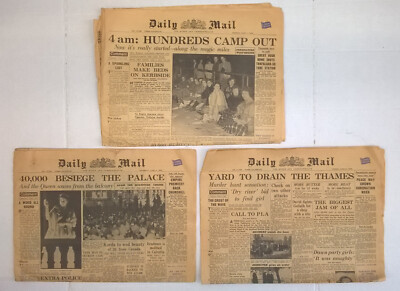 DAILY MAIL 3 Newspaper Lot Queen Elizabeth June 1953 Coronation British Royals