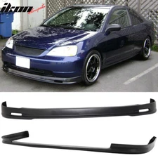Fits 01-03 Civic 4Dr Mugen Style Front + TR Style Rear Bumper Lip Spoiler - PP