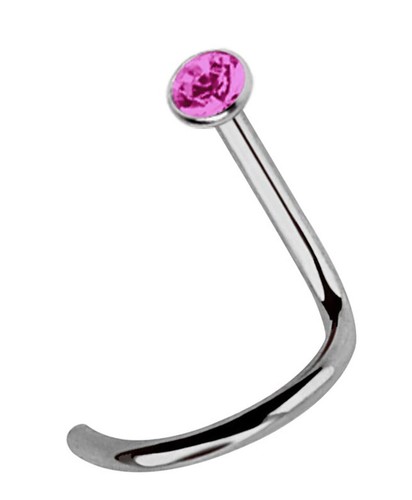Titan Piercing Naso Gioiello Naso Spina IN 1mm Spirale E 2,2mm Zirconia - Photo 14/16
