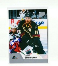 DILLON SIMPSON autographed SUGNED '20/21 Upper Deck AHL card CLEVELAND MONSTERS