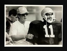 1990 North Carolina UNC Football Practice Coach Mack Brown Chuckie Burnett Photo