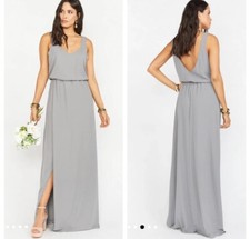 Show Me Your MuMu Bridal Kendall Maxi Dress Size S Charcoal Grey Wedding Bridal