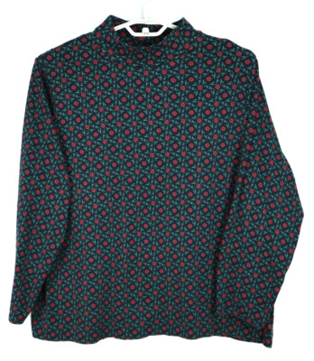 CROFT & BARROW Women's 100% Cotton Tunic Top Long Sleeve Floral Multicolor 2X