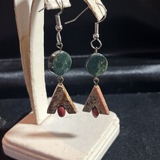 Natural Stone Abstract Design Earrings- 12-17