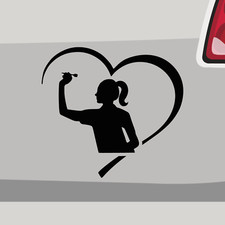 Sticker Heart Dart Player Bullseye Sticker Adhesive Car Motorcycle Bike Lapto