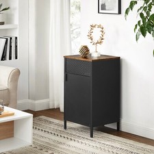 SONGMICS Aufbewahrungsschrank, Metallschrank,  vintagebraun-schwarz LSC101B01