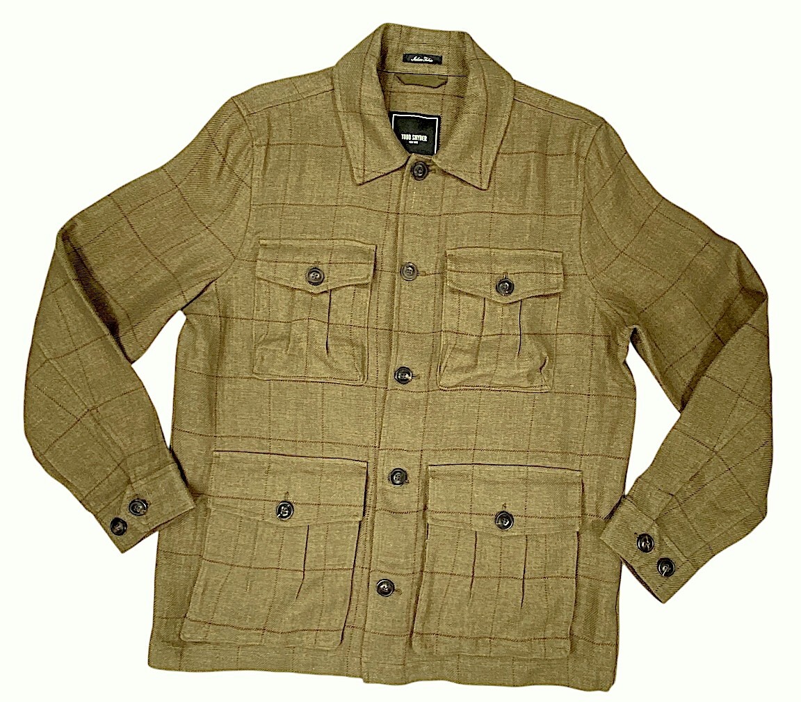 Todd Snyder Safari Shirt Jacket Italian Linen 4-pocket Olive